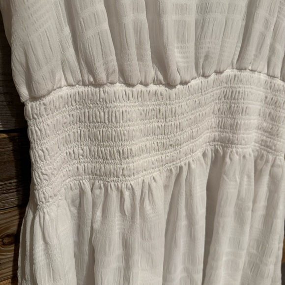 NWT Ramy Brook Kris Plaid Smocked Waist Mini Dress Or Swim Cover White Size L - Picture 7 of 15